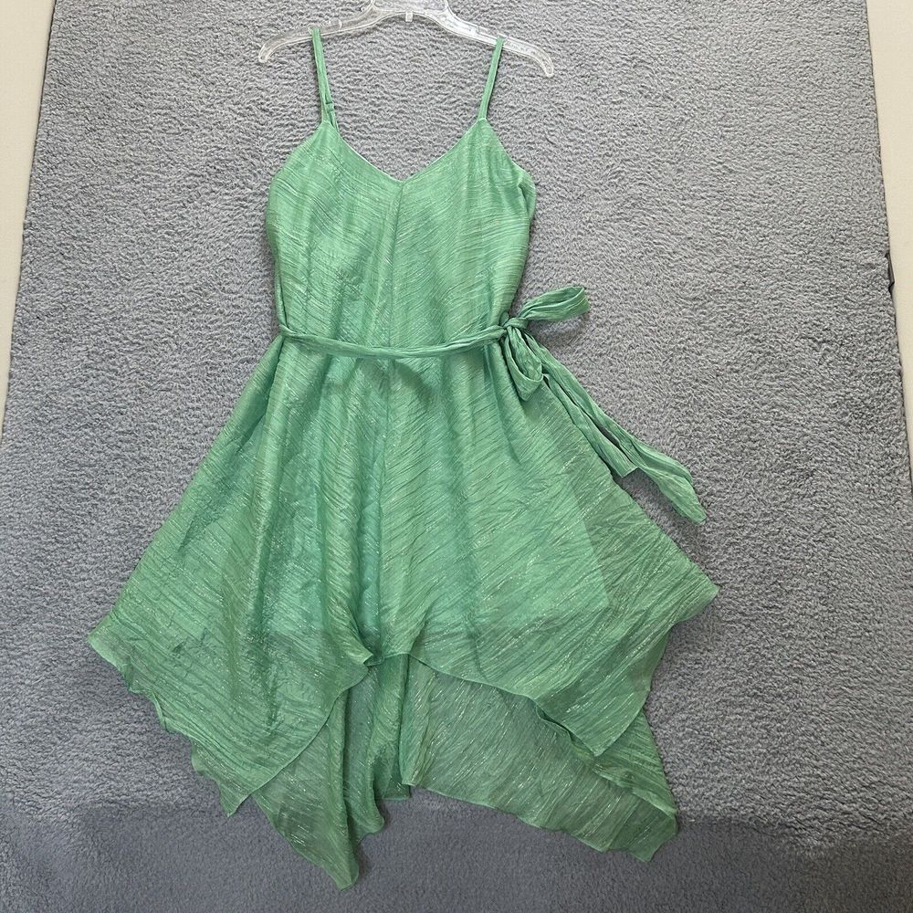 Anthropologie Dress Womens 4 Green HD IN PARIS Glimmered Piperita V Neck‎ Fairy
